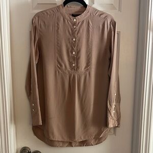 J crew 100% silk dusty rose 00 pop over blouse